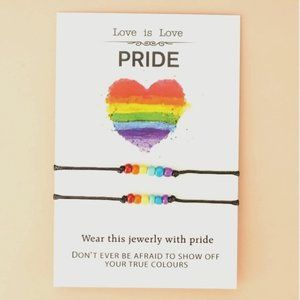 Pride Love is Love Rainbow Colorful Bracelet Set - 2 Pieces